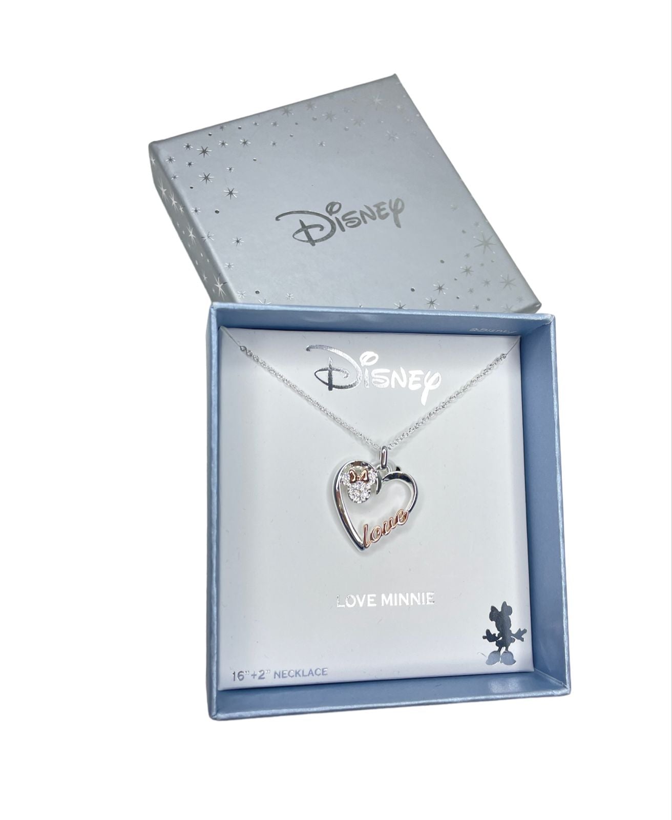 COLLAR DISNEY PLATEADO DE CORAZON DE LOVE MINNIE