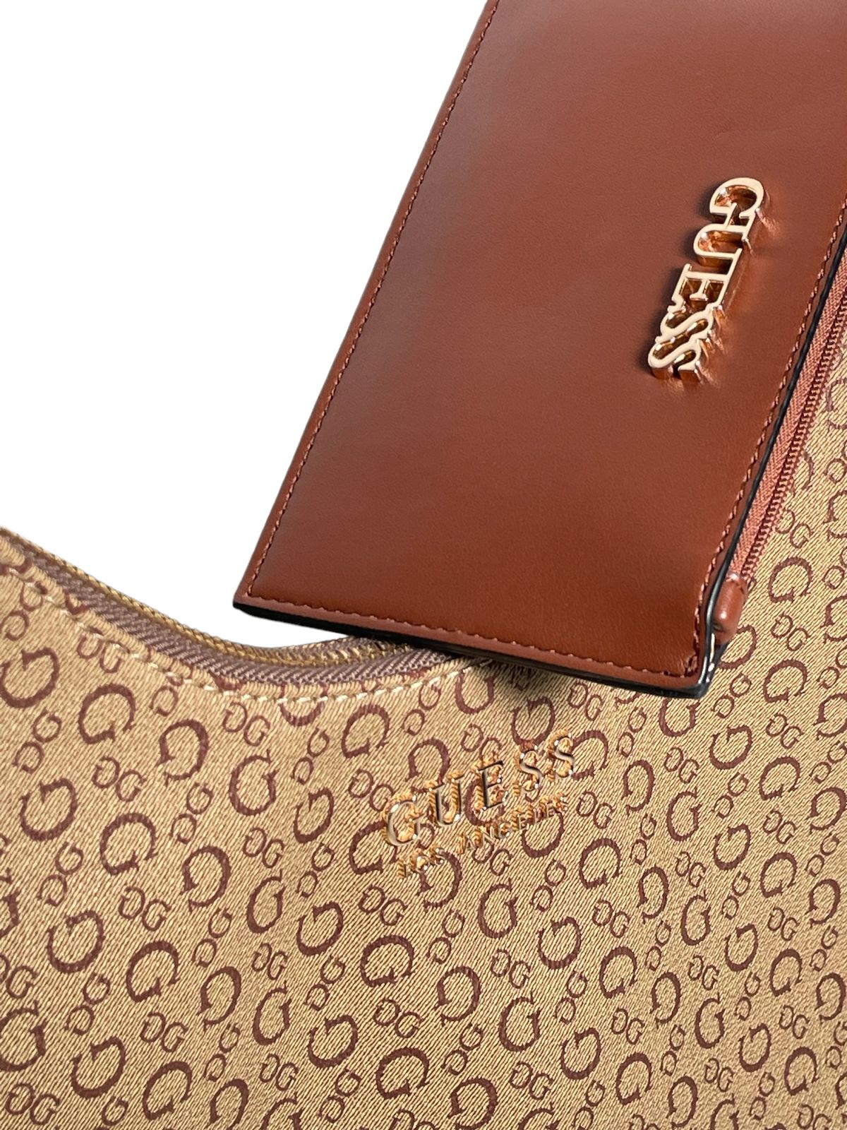 BOLSA DE MANO CAFÉ CON MONEDERO