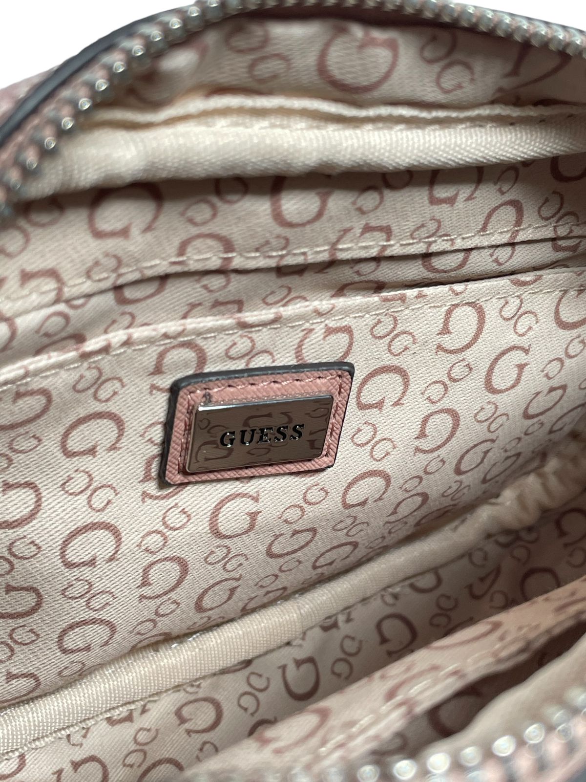 BOLSA GUESS ROSA Y CAFÉ