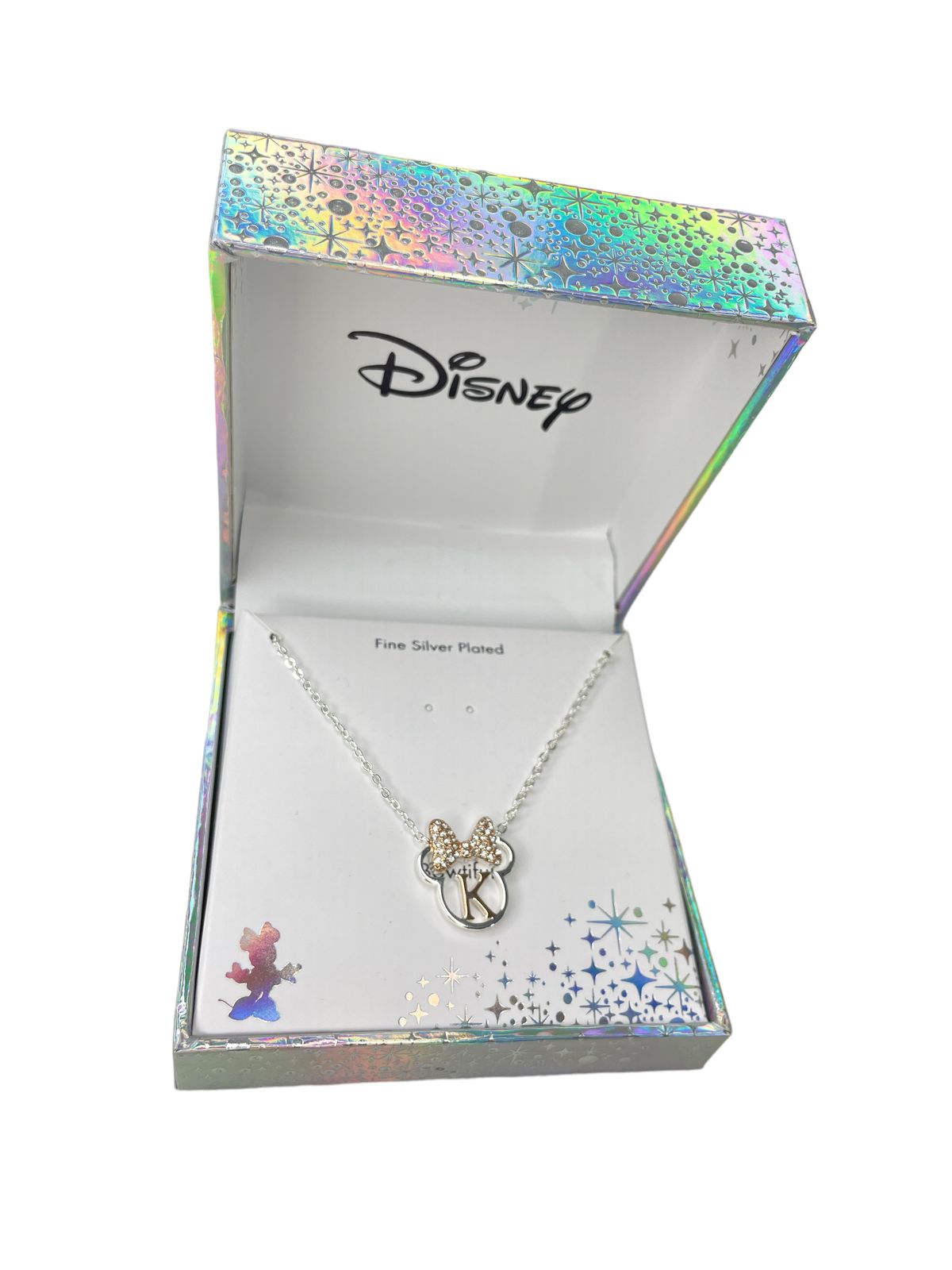 COLLAR DISNEY PLATEADO DE MINNIE INICIAL L